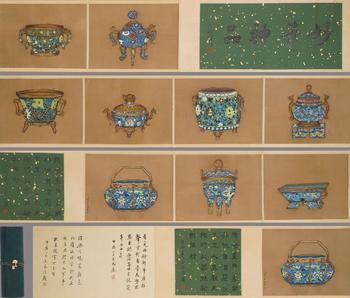 郎世寧 掐絲琺瑯器物圖卷