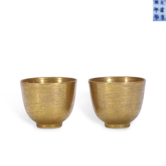 鐮倉美術(shù)清康熙 金釉杯一對(duì)