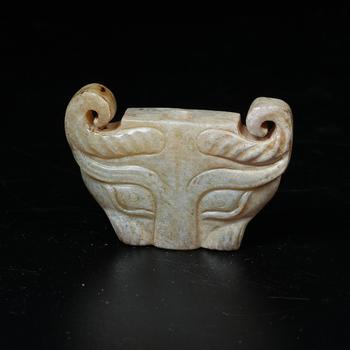 高古玉獸面紋掛件