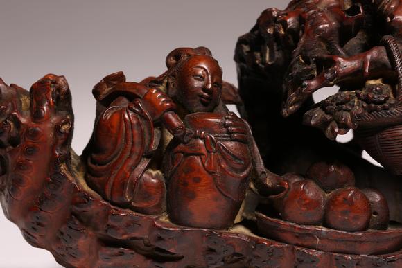 竹　置物 彫刻 H-86 竹 置物 彫刻 H-86