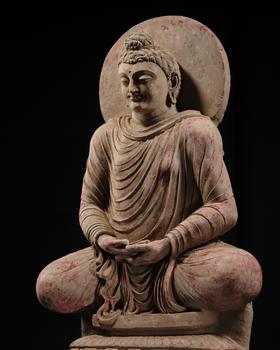 THE MONUMENTAL AND HIGHLY IMPORTANT ‘KIENZLE’ STUCCO STATUE OF BUDDHA GANDHARA, PROBABLY HADDA, CIRCA 3RD-5TH CENTURY