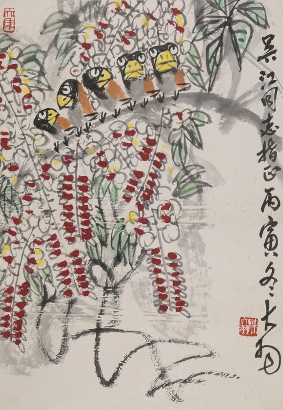 東京SAKURA拍賣（櫻花拍賣）陳大羽 花鳥 吳江上款