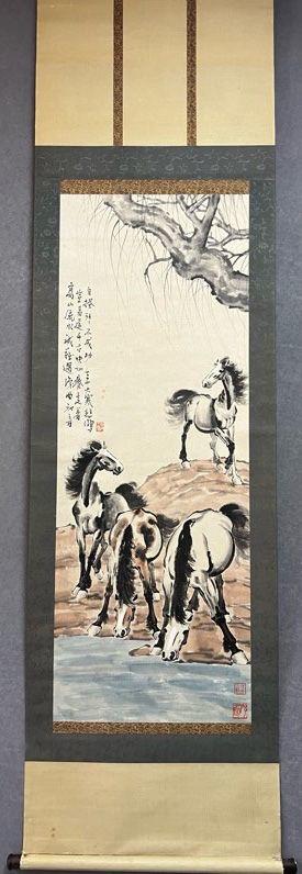 日本松町古美徐悲鴻 四駿圖