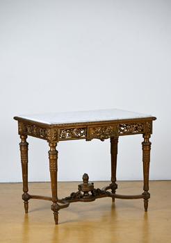 Louis XVI style console table with marble top…