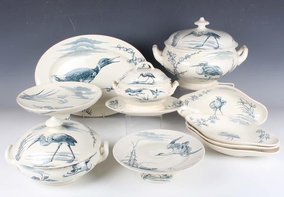 TooveysA Keller & Guerin aesthetic pottery part service, late 19th century,