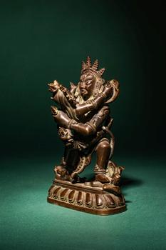 Qianlong Period, Ca. AD 1736 - 1795. >
A cast Sino-Tibetan bronze group depicting Vajrasattva in