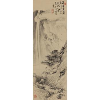王冶梅 觀瀑圖