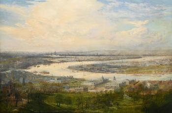 WILLIAM LIONEL WYLLIE (BRITISH 1851-1931), THE FLOWING RIVER WINDS PAST
