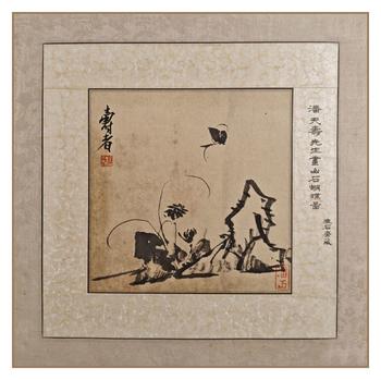 潘天壽/石蝶圖