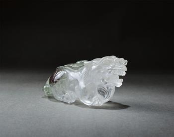 清 水晶天祿送寶擺件
