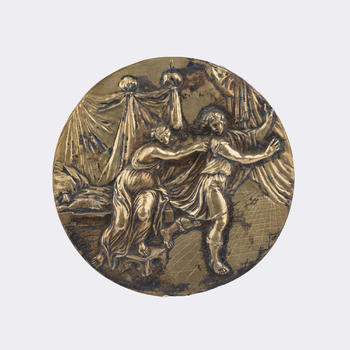Plaque 'Joseph and Potiphar's Wife'.