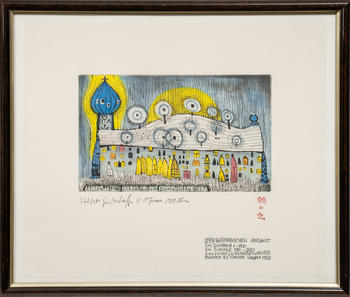 Friedensreich Hundertwasser (Wien 1928 - vor Australien 2000). B?rnbacher Andacht - In the snow.