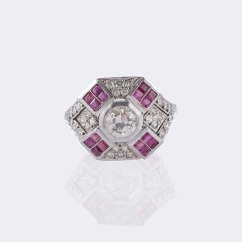 Art Déco D?iamond Ruby Ring.