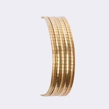 Multi-row vintage gold bracelet.