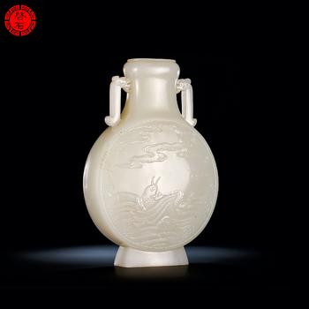 清 仙鶴朝陽(yáng)抱月瓶
