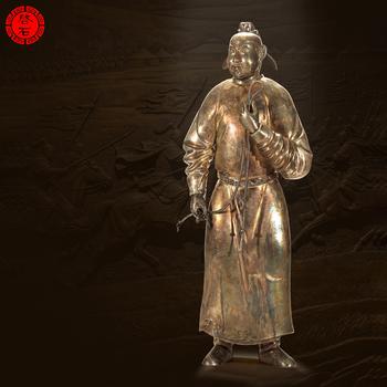 明 銀官員立像