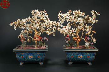 清代景泰藍(lán)和田玉
盆栽