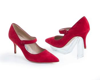 Manolo Blahnik.

A brand new Mary Jane heeled pump, with red suede