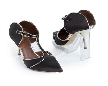 Malone Souliers.

Imogen T-Bar, of Ebene satin exterior, detailed