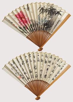 王雪濤、陳半丁/書畫成扇