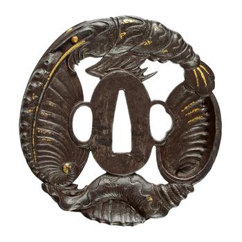 A large iron tsuba. 19th century