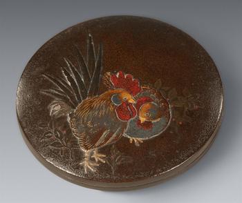 A sabiji lacquer incense box (kōgō). Late 19th century