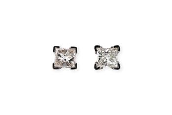 PRINCESS-CUT DIAMANT OHRSTECKER