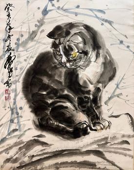 貓 46*59 紙本立軸
