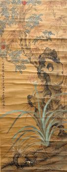 花石圖 41*106 紙本立軸