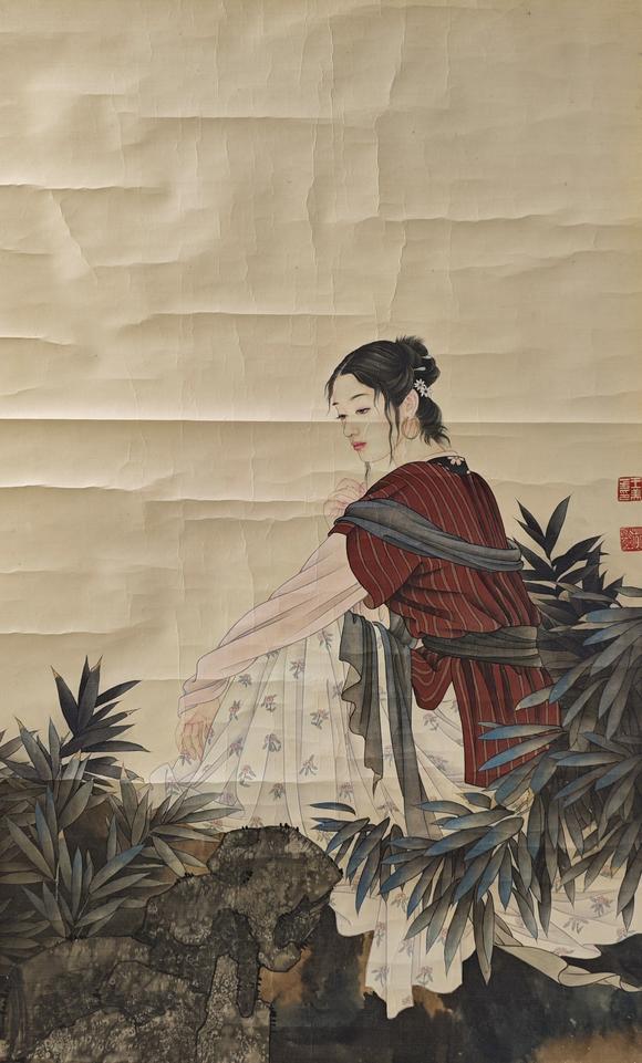 山東瑞蚨興拍賣人物 105*63 絹本鏡芯