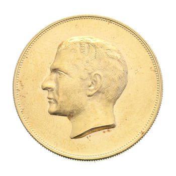 Royaume d'Iran,  Les 2.500 ans de l'Empire Perse , médaille commémorative en or, 1350SH/1971, diam. 3,7 cm, 37,8 g.