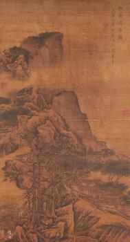 範(fàn)寬絹本松壑清居圖畫