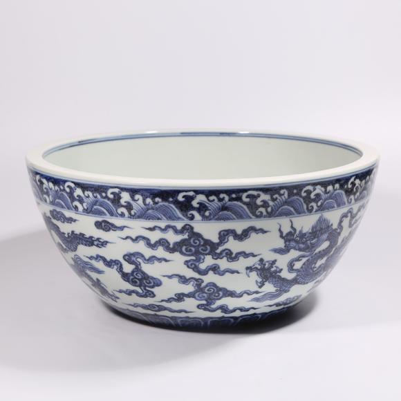 千美會青花雲(yún)龍紋缽式碗