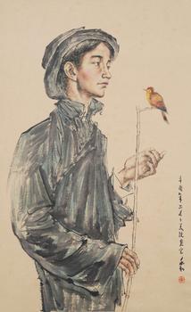 蔣兆和紙本人物圖畫