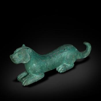 Warring States Period Gold Inlaid Bronze Tiger Tally