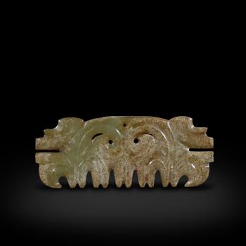 Hongshan Culture Jade hooked cloud pendant