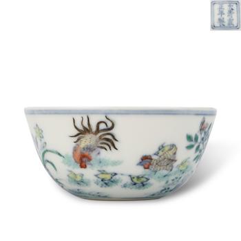 Qing Dynasty Yongzheng period, Doucai chicken cup