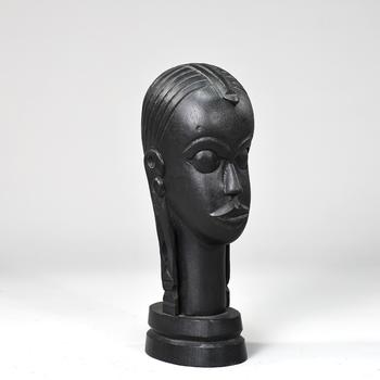 Hand Carved African Woman Wood Bust Figurine