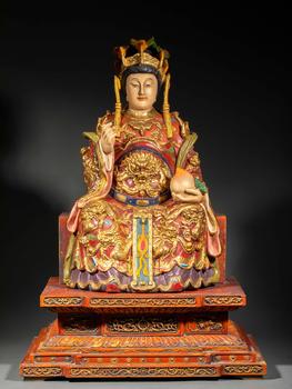 木雕 漆金 加彩 媽祖像