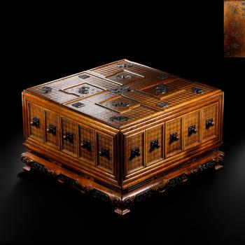 "Five Blessings Surrounding Longevity" Multi-Treasure Official's Leather Chest