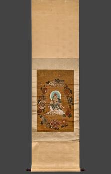 Ancient Silk Guanyin Painting by Yan Liben
