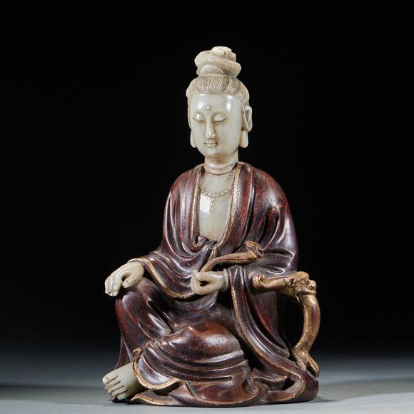 億品兆富株式會(huì)社（AALPZF）紫檀 嵌壽山石 如意觀音