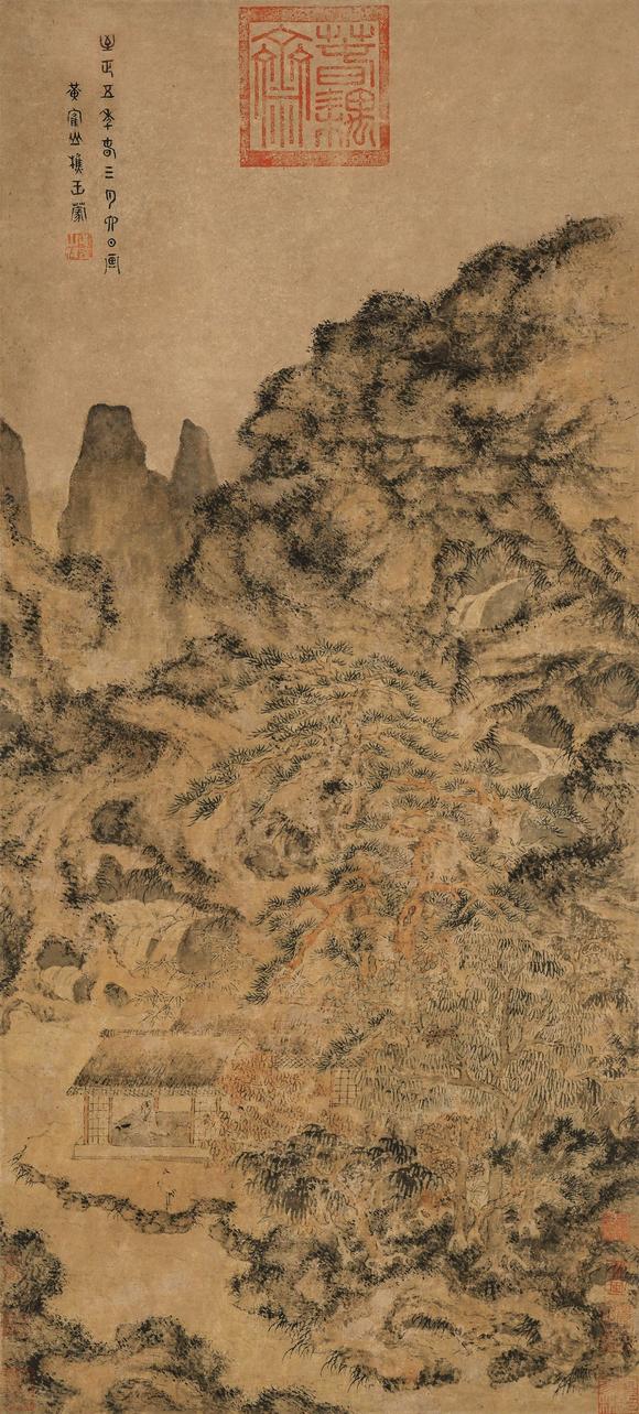 中鴻信王蒙（1308-1385）?秋山讀書圖