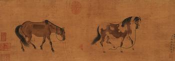 丁觀鵬（清·?雍正）（1736-1795）?雙駿圖