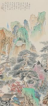 胡也佛 青綠山水