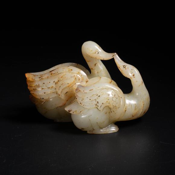 （和正堂株式會社）吉祥美術(shù)|日本·吉祥美術(shù)俱樂部 第19回仲夏珍品拍賣會唐宋 白玉雙鶴擺件