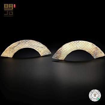 明 白玉谷紋珩兩件一組