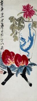 齊白石（1864-1957）　雙壽　紙本鏡片