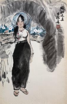 周思聰（1939-1996）　版納之春　紙本立軸
