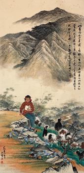 白雪石（1915-2011）　放牧圖　紙本立軸